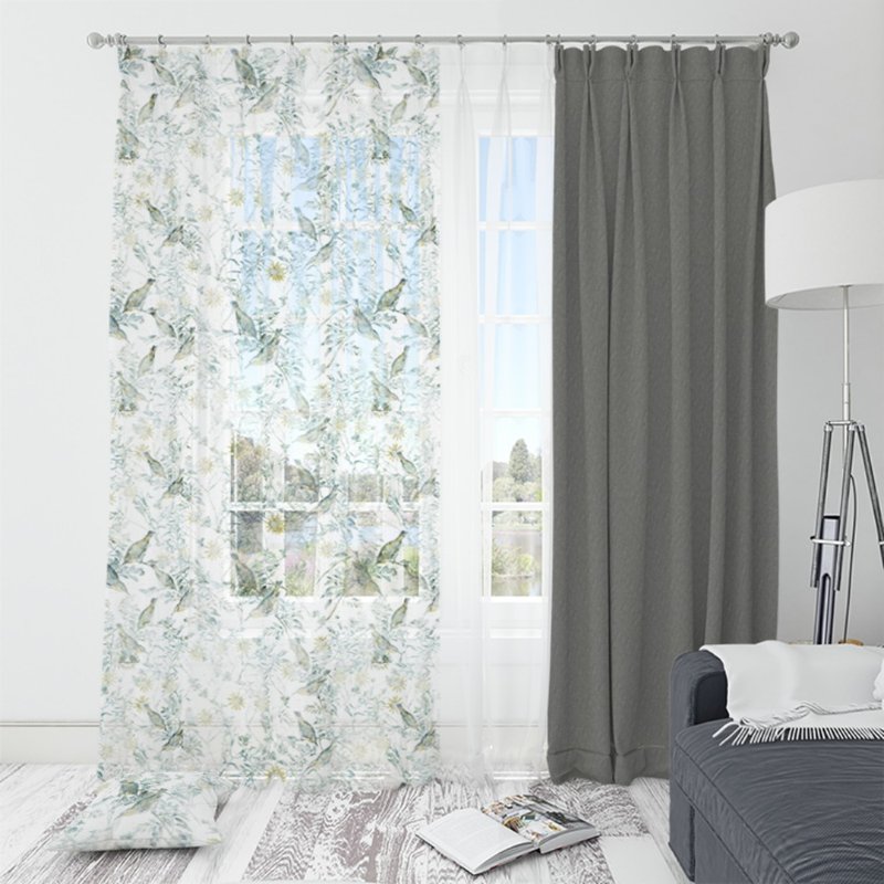 HC印花窗纱 欧美花版 HC7004 翠鸟蔚绿 - 门帘/门牌 - 聚酯纤维 