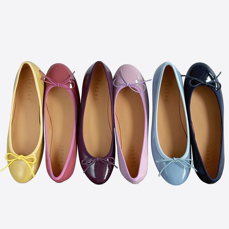 漆皮小牛皮6色淺口鞋 | 甜美優雅芭蕾款 | 西班牙手工單鞋 - 芭蕾鞋/娃娃鞋 - 真皮 多色