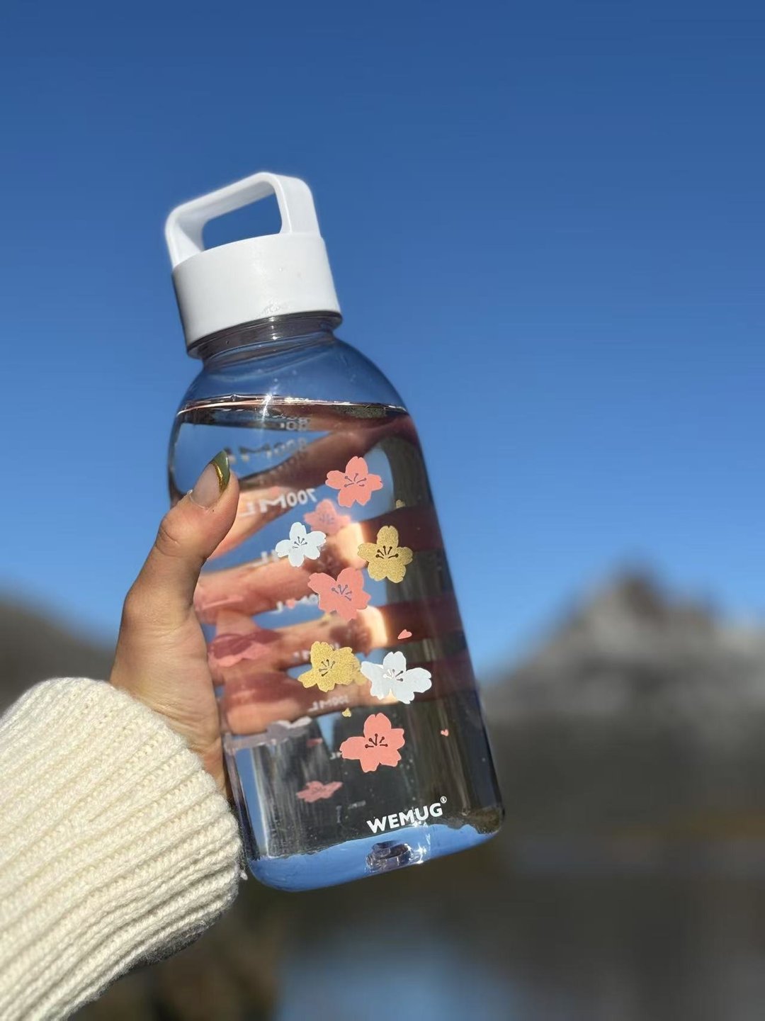 浪漫樱花系列 SAKURA 1000ml 透明色提手水樽 轻便水壶 - 水瓶/水壶 - 塑料 绿色