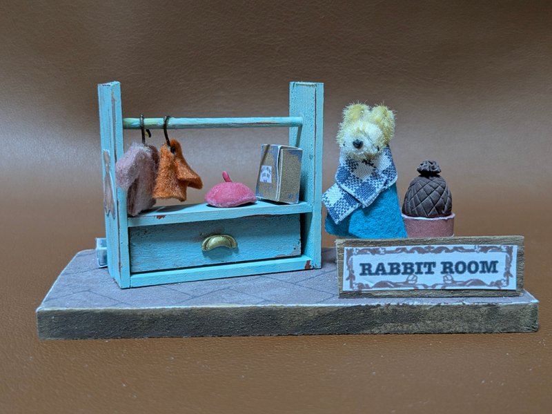 微型内装 兔子 - 摆饰 - 羊毛 蓝色