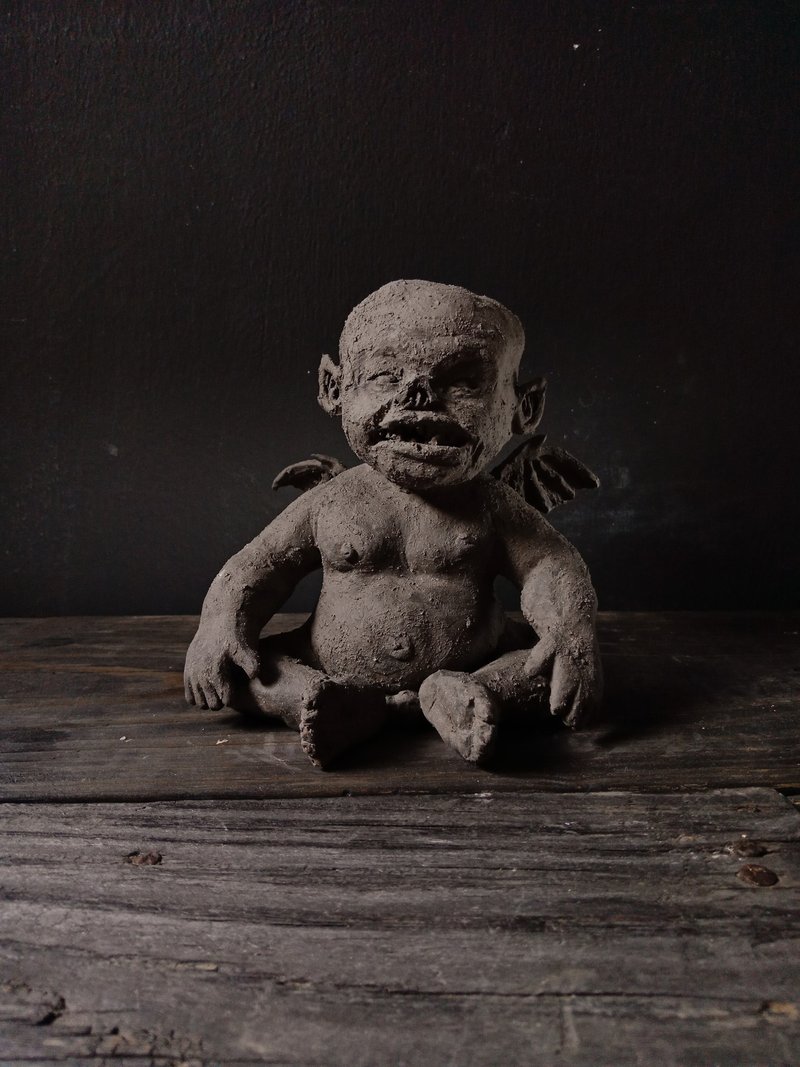 蝠罹 (高14.5cm 艺术品 收藏 摆饰 雕塑 饰品置放 香座) - 玩偶/公仔 - 陶 黑色