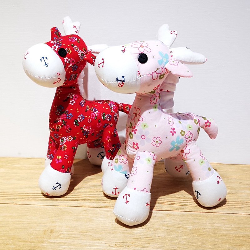 【花布先生】麋鹿 - 玩偶/公仔 - 其他人造纤维 粉红色