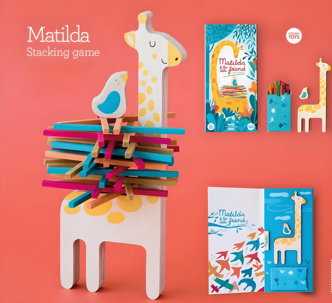 Londji-MATILDA 长颈鹿叠叠乐玩具(西班牙原装) - 玩具/玩偶 - 木头 多色