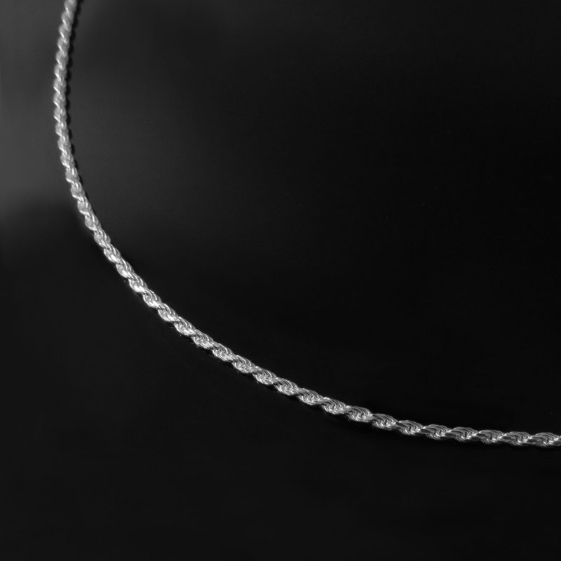 粗银链 麻花链(单链子) 粗2mm / 925银 - 项链 - 其他金属 银色