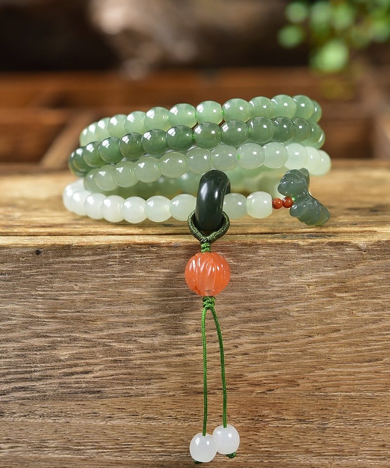 秒杀价 和田玉渐变湖水绿毛衣链 - 项链 - 玉石 