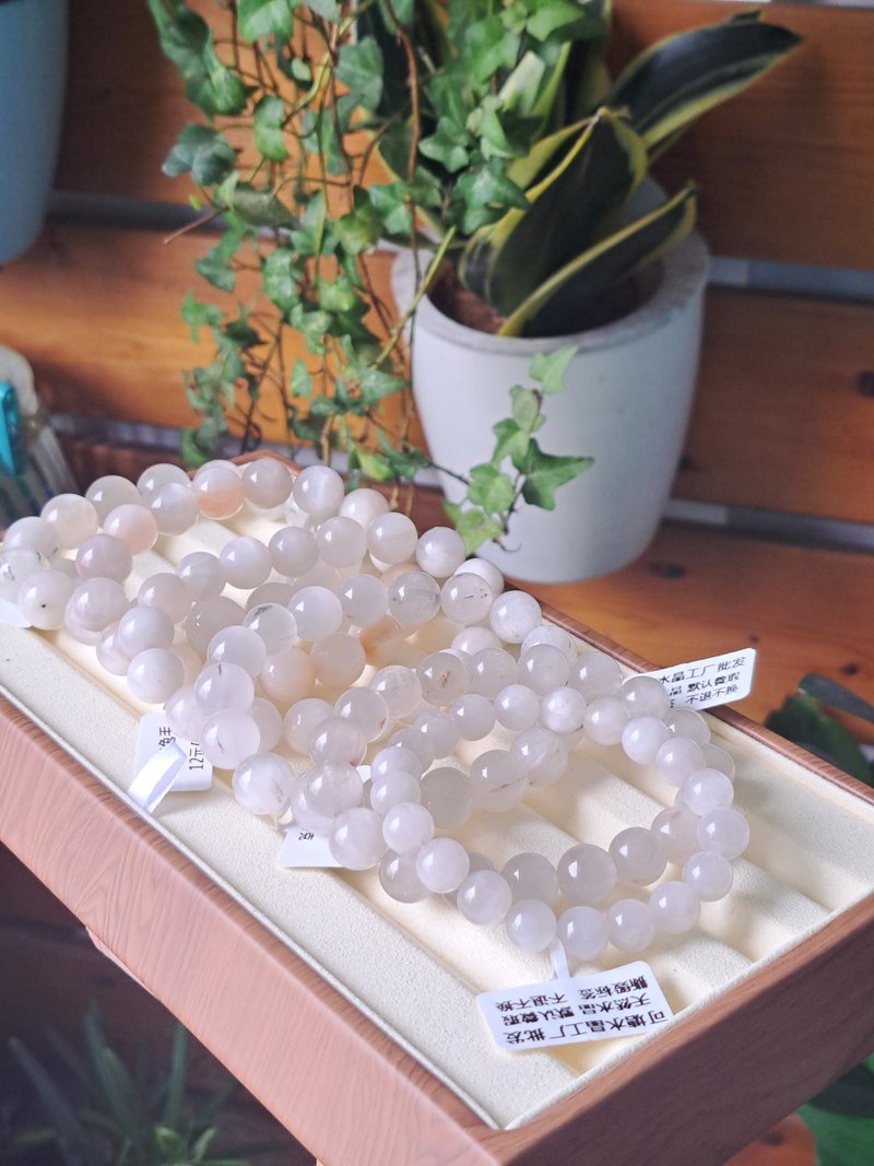 性价比款白发晶・白兔毛水晶手链 天然石 稀有激发潜能订制 - 手链/手环 - 水晶 白色