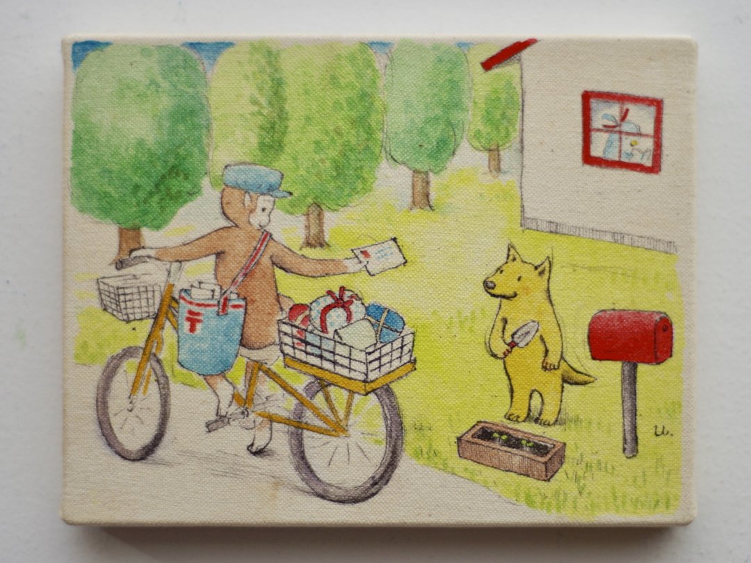 original painting   The letter - 画框/相框 - 棉 蓝色