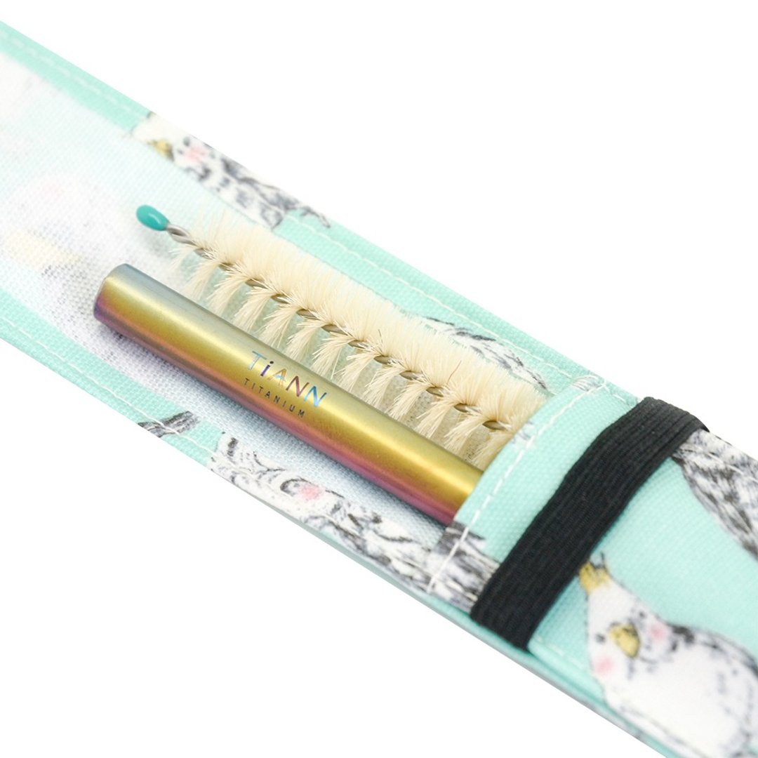 【钛吸管】纯钛吸管 极光素面(8mm) 抗菌好洗 赠收纳袋&羊毛刷子 - 环保吸管 - 其他金属 多色