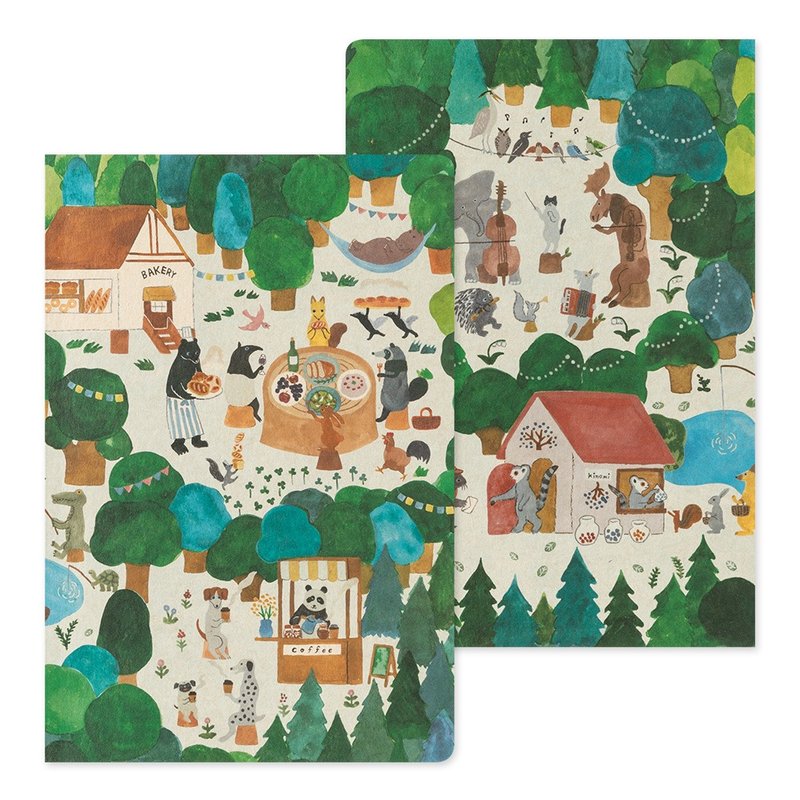 MIDORI Yuru Log 笔记本 B6 -森林动物 - 笔记本/手帐 - 纸 