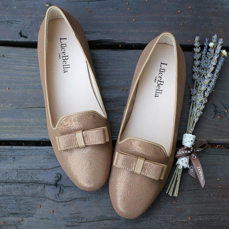 【换季特卖】-骄傲贵族-古典结饰乐福鞋_棕色 - 女款牛津鞋/乐福鞋 - 棉．麻 咖啡色