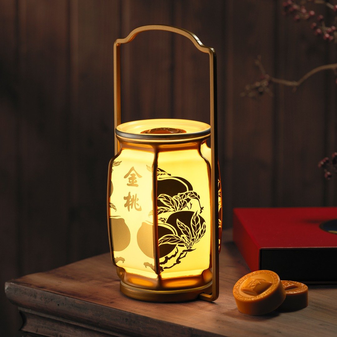 美满金桃 净香烛灯 - 蜡烛/烛台 - 瓷 金色
