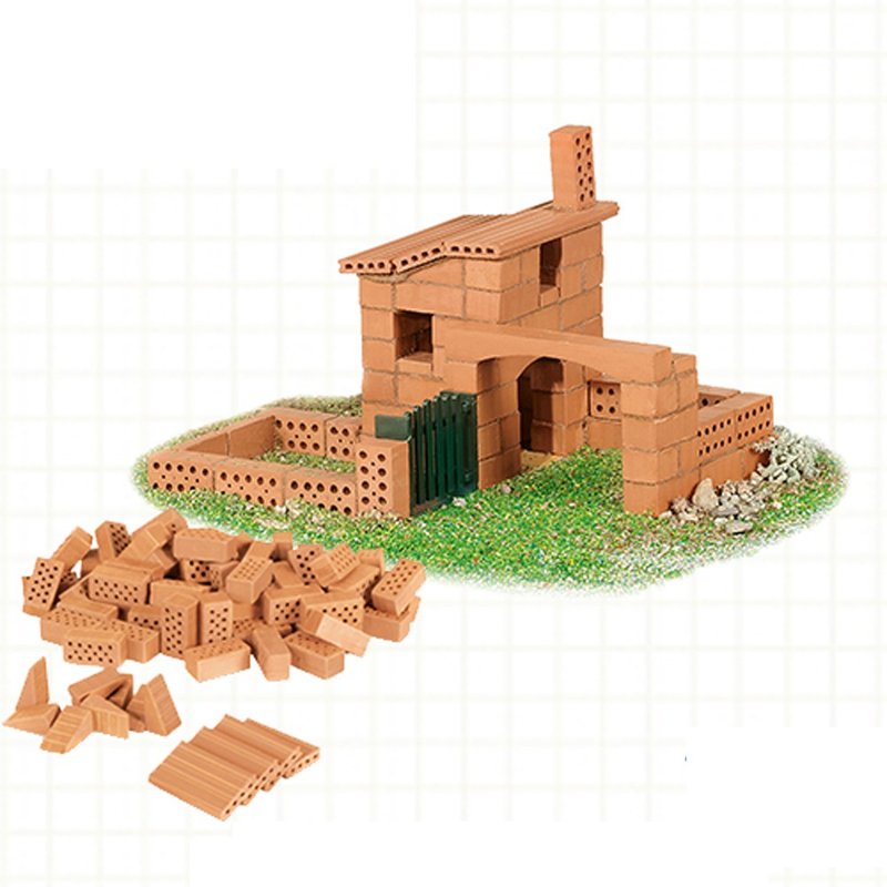 【德国teifoc】DIY益智砖块建筑玩具 庭院小平房 - TEI4010 - 零件/散装材料/工具 - 其他材质 红色