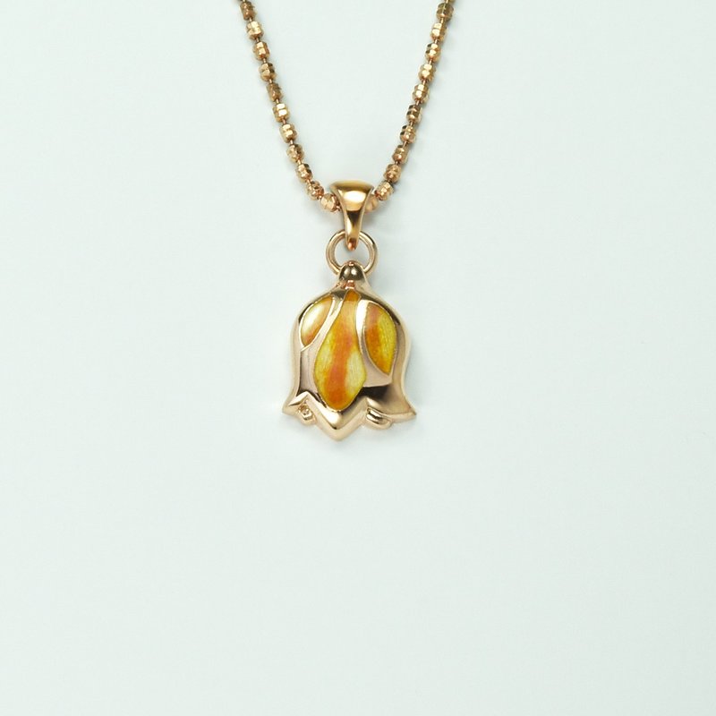 郁金香项链(小)-银杏 - 项链 - 银 黄色