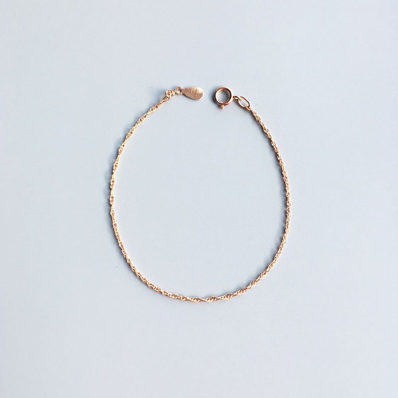 K14gf Rosegold Design Chain Bracelet - 手链/手环 - 玫瑰金 粉红色
