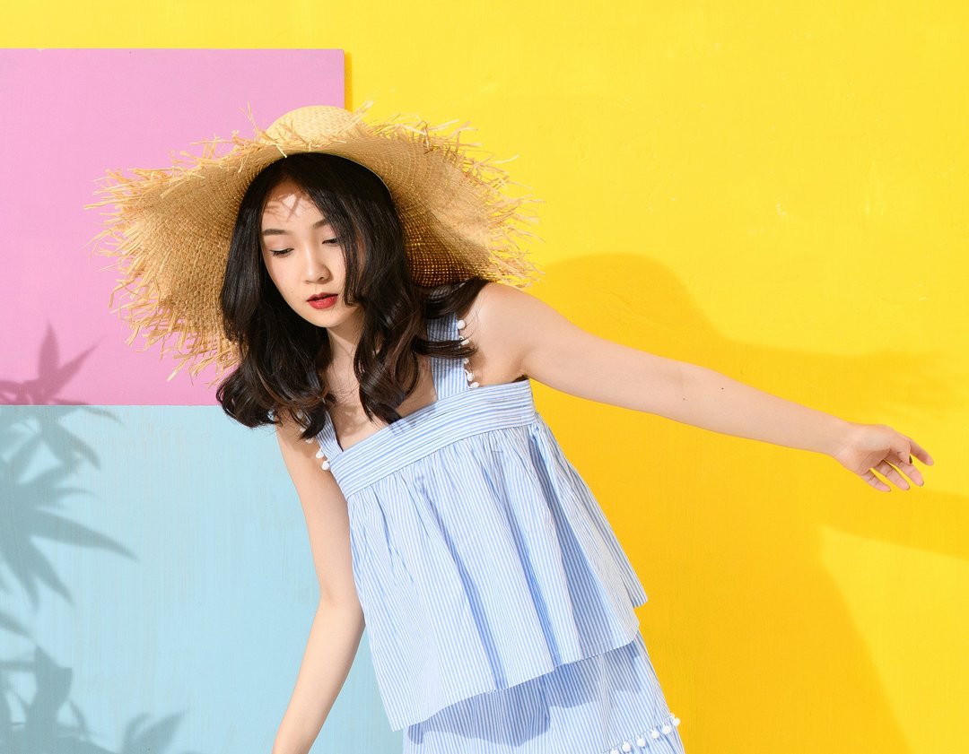 【joliememe】湖畔时光 无袖上衣Stripe Cotton Sleeveless Top - 女装背心 - 棉 蓝色