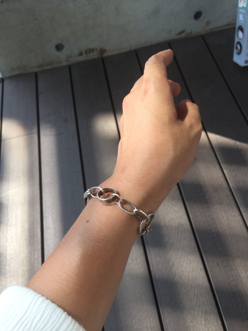 / 派对 / 麻花圆圈手链 母亲节礼物 - 手链/手环 - 纯银 银色