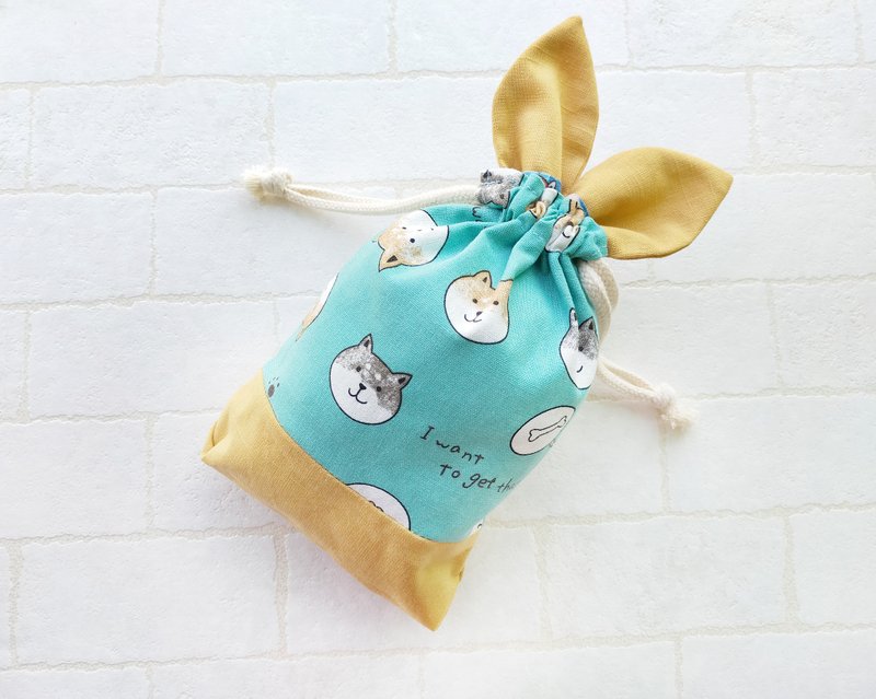 嘴馋阿柴 小怪兽袋/束口袋/手机袋/随身包 - 化妆包/杂物包 - 棉．麻 