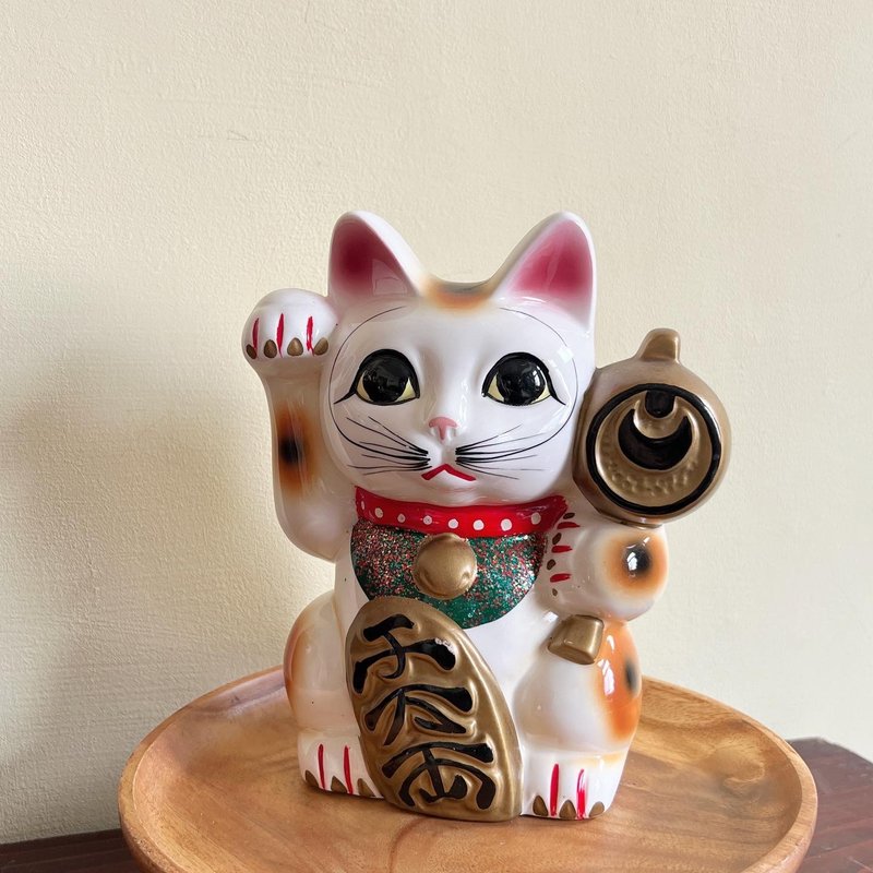 日本金福锤招财猫储金箱 - 摆饰 - 陶 白色