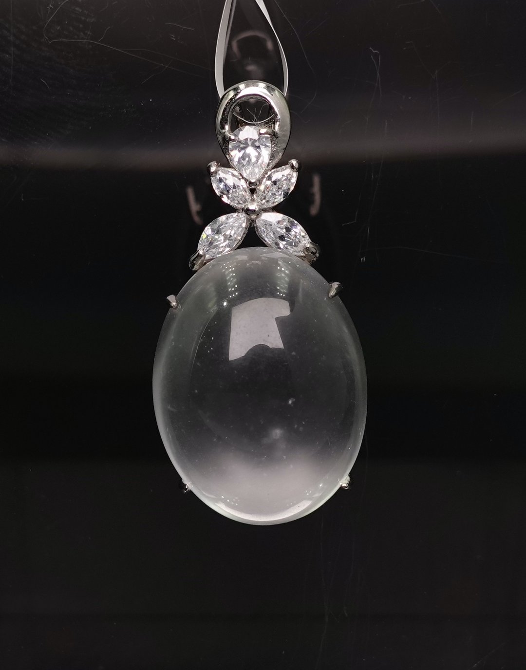 宝丽金珠宝-天然水沫子白钢坠 - 项链 - 水晶 