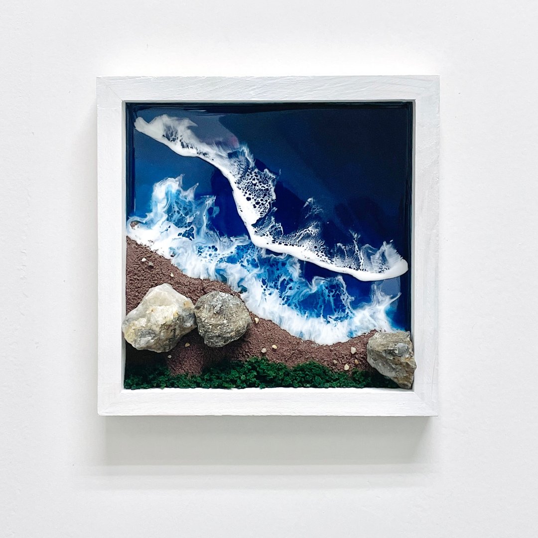 树脂海洋水晶摆设 黑发晶石 - 摆饰 - 树脂 蓝色