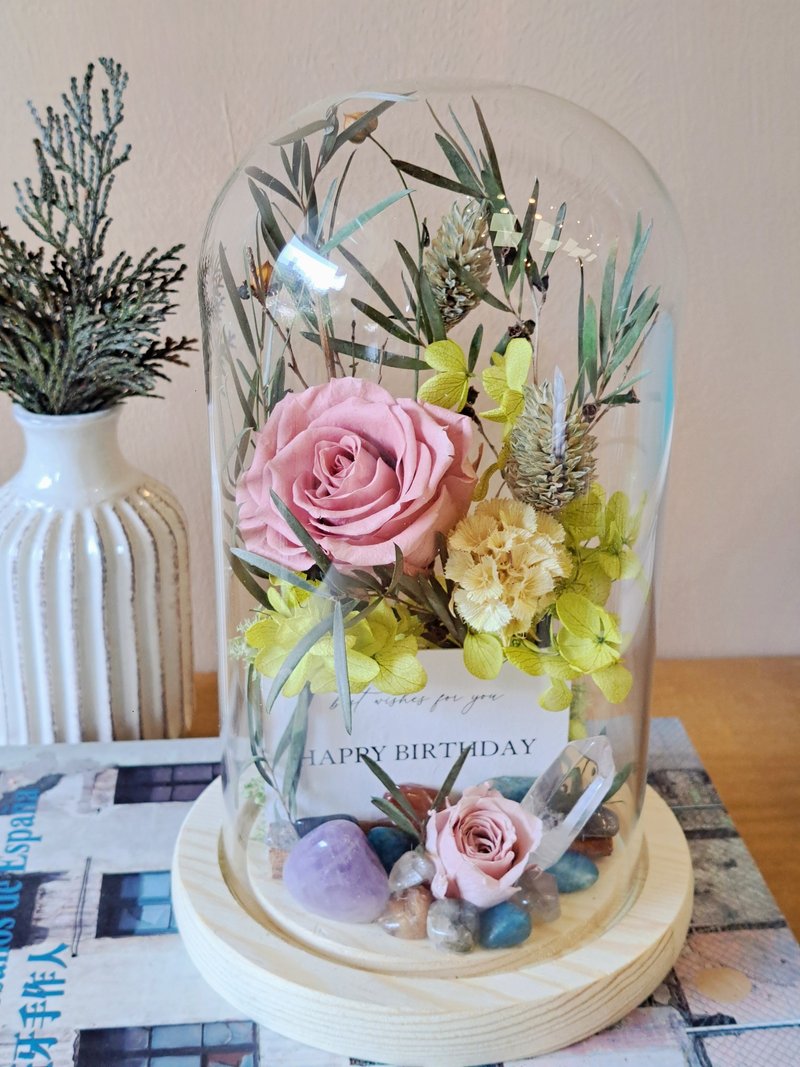 水晶永生花玻璃罩盅 - 干燥花/捧花 - 植物．花 