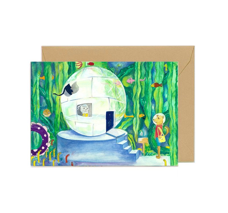 海底森林 / 五款一组 / 单面卡片 / 莱尼纸220磅 / 附信封 - 卡片/明信片 - 纸 