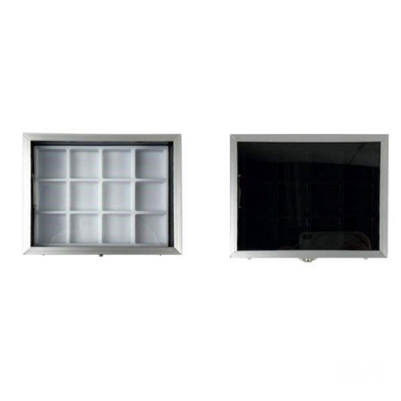 Glass Case Aluminum S 40mm Square 12 Squares Jewelry - 收纳用品 - 塑料 白色