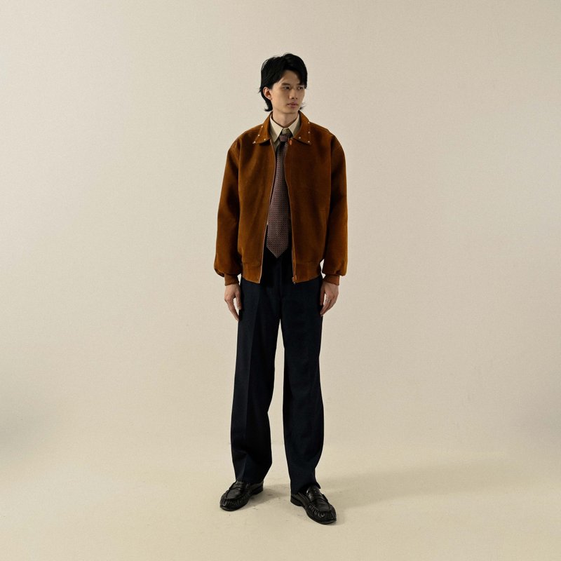 【NaSuBi Vintage】Upcycling钉扣细节绒面古着夹克外套 - 男装外套 - 其他人造纤维 