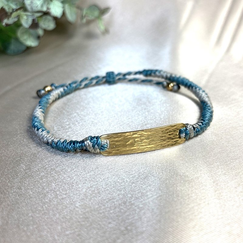 【定制化】黄铜 护身金刚结 手工编织蜡线手环 可刻字 可选色 - 手链/手环 - 其他金属 多色