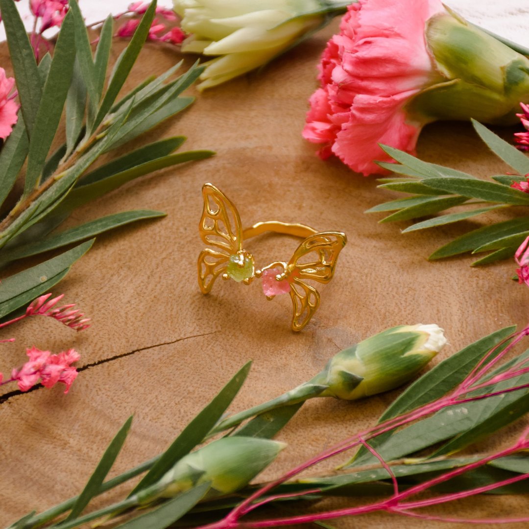 Double Butterfly Ring - 戒指 - 铜/黄铜 