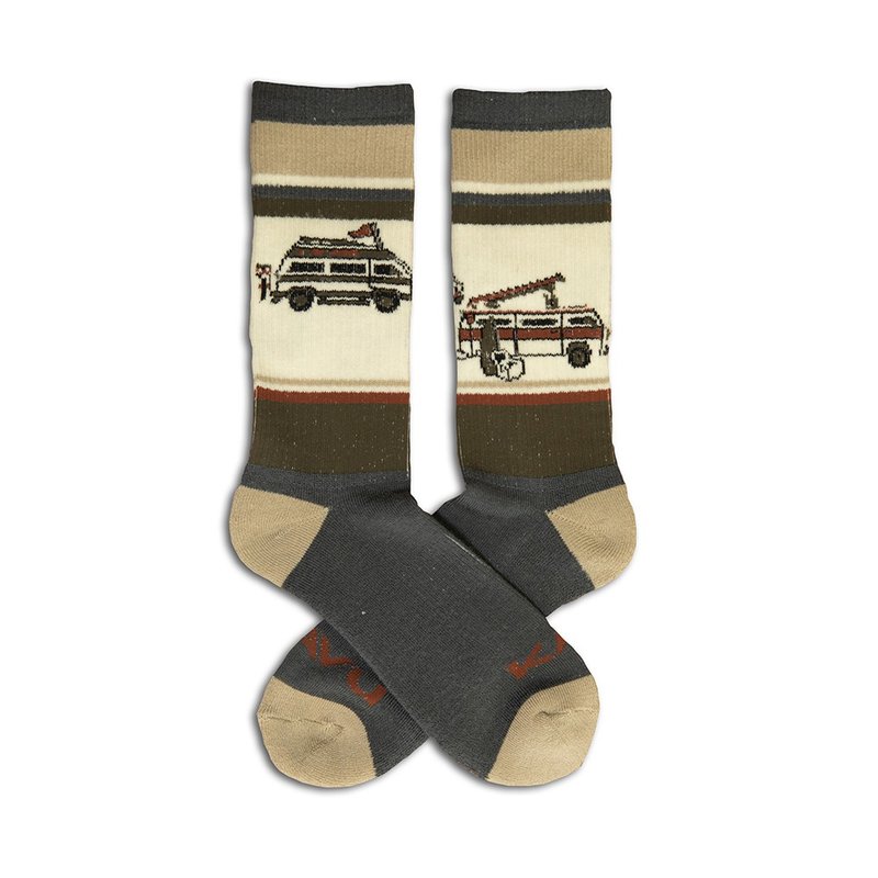 【西雅图 KAVU】Moonwalk 保暖羊毛袜 梦想露营车 #1068 - 袜子 - 羊毛 卡其色