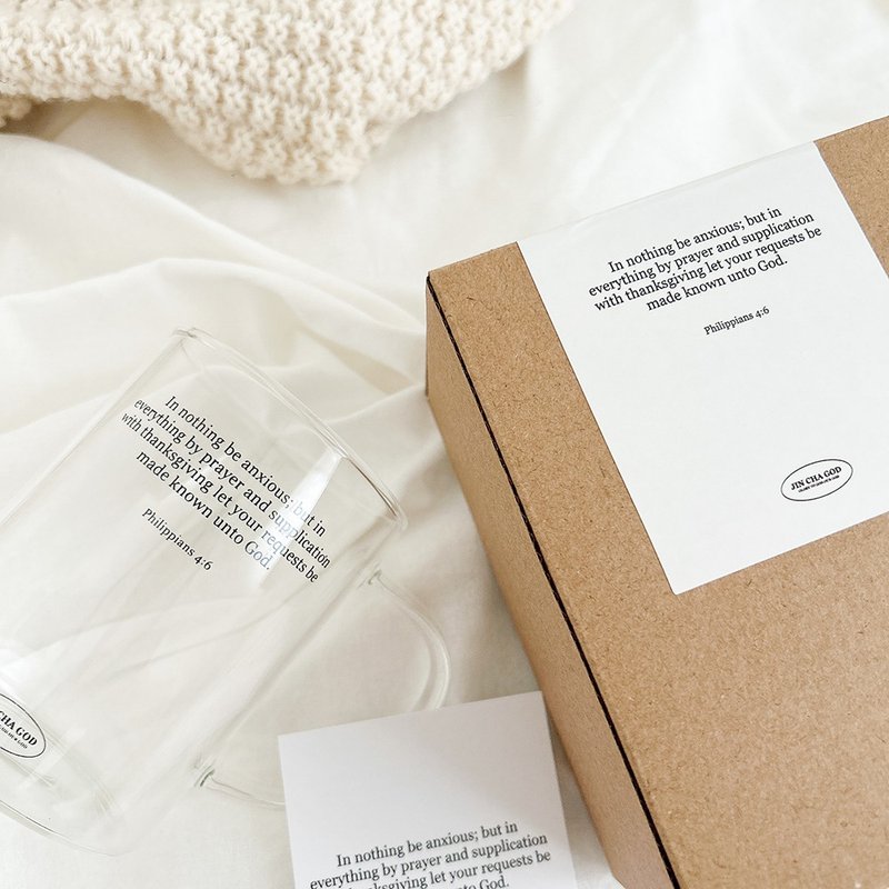 JIN CHA GOD- 玻璃把手水杯 应当一无挂虑,只要凡事借着祷告/文创 - 玻璃杯 - 玻璃 