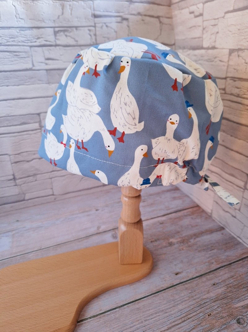 医护双层手术帽、工作帽、烘培帽  蓝底鹅 中厚棉款 - 帽子 - 棉．麻 多色