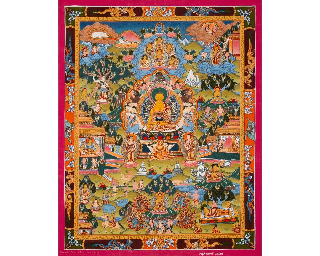 唐卡绘画中佛陀生平的象征性艺术 - 墙贴/壁贴 - 其他材质 多色