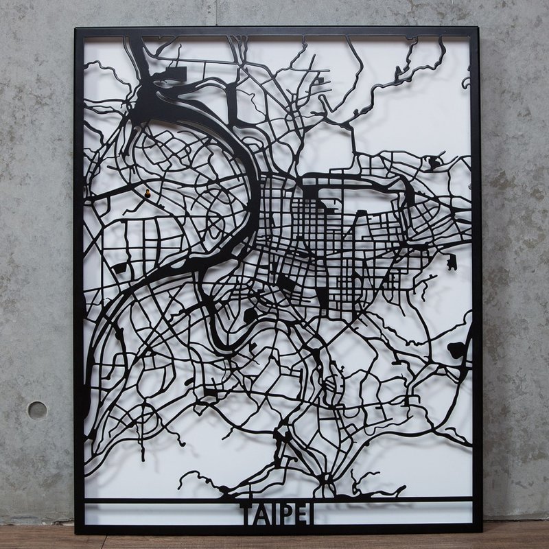 【OPUS东齐金工】铁皮艺术画/工业风loft/定制台北地图挂画TAIPEI - 海报/装饰画/版画 - 其他金属 黑色