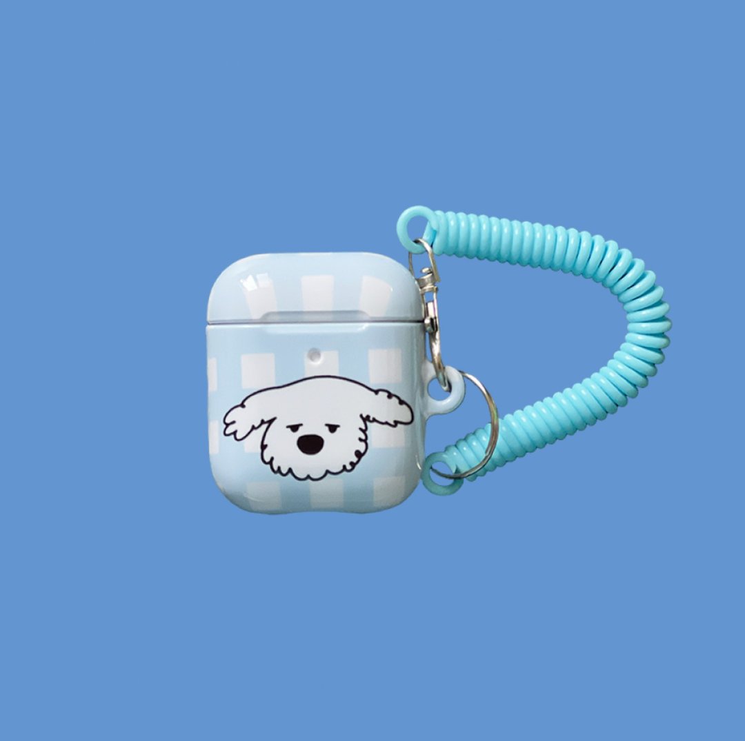 伤心小狗 AirPods 耳機保護套 硬壳 防摔 - 耳机收纳 - 塑料 蓝色