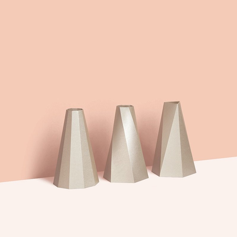 【手作】Small Good Things 几何花器(金色) - 木工/竹艺/纸艺 - 纸 金色