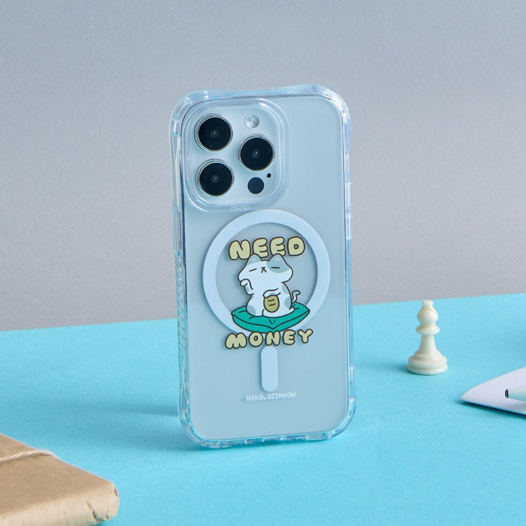 欧吉喵NEKO OJIMEOW需要钱钱抗黄防摔MagSafe iPhone手机壳 - 手机壳/手机套 - 塑料 透明