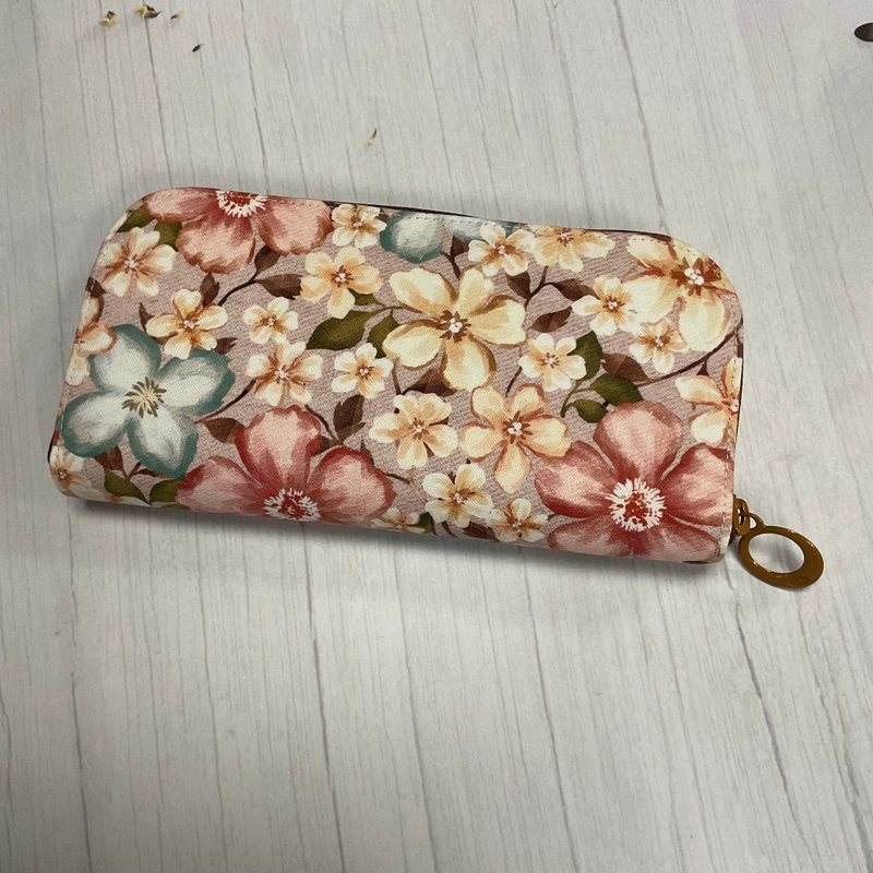 幸运招财丰巢长夹 - 花现幸福 - 皮夹/钱包 - 棉．麻 蓝色