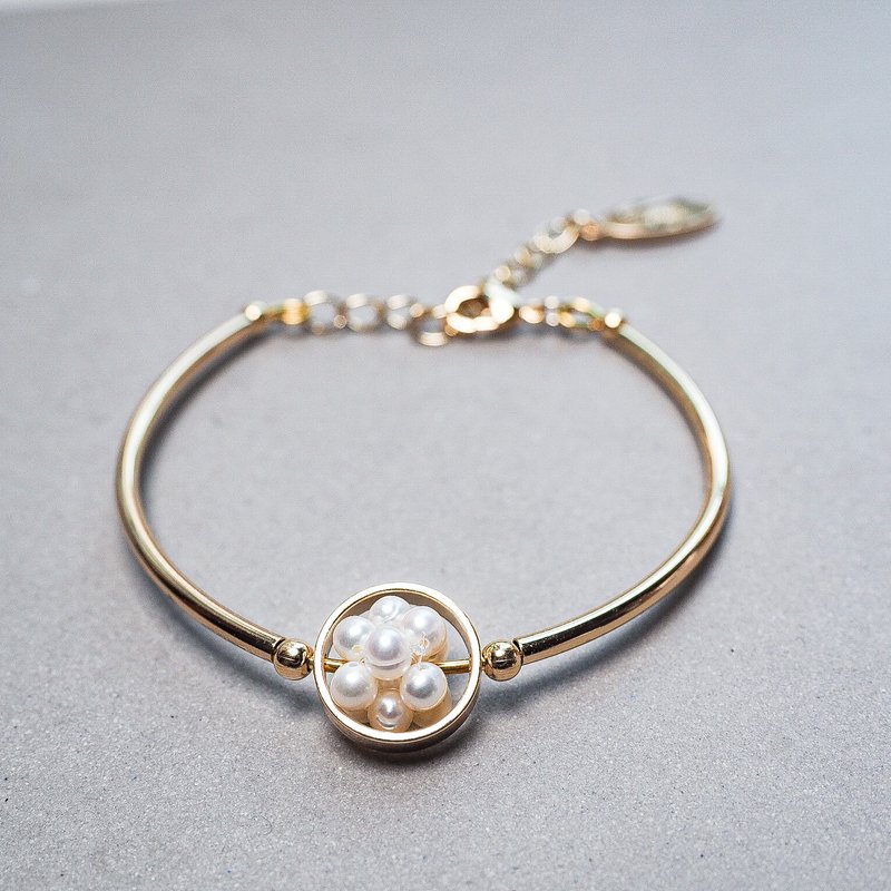 小香风 珍珠 绣球花  手镯 - 手链/手环 - 其他金属 白色
