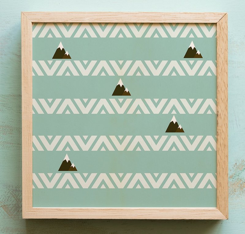 Birdddland原創手繪海洋風雪山復古花紋真絲絲巾髮巾 swing 禮物 - 丝巾 - 丝．绢 蓝色