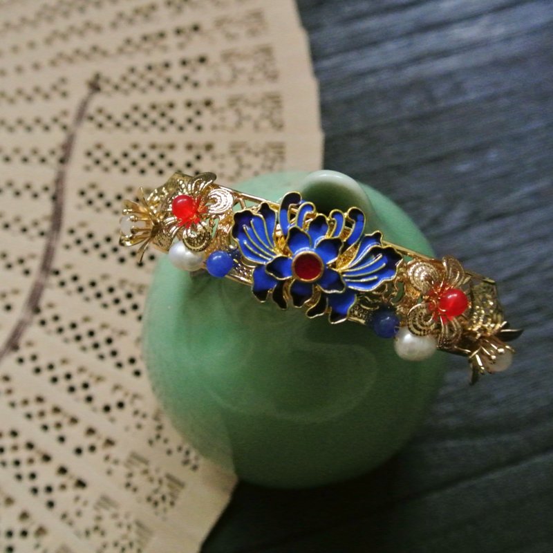 【墨徽阁】喜蛛小发钗 - 发饰 - 铜/黄铜 蓝色