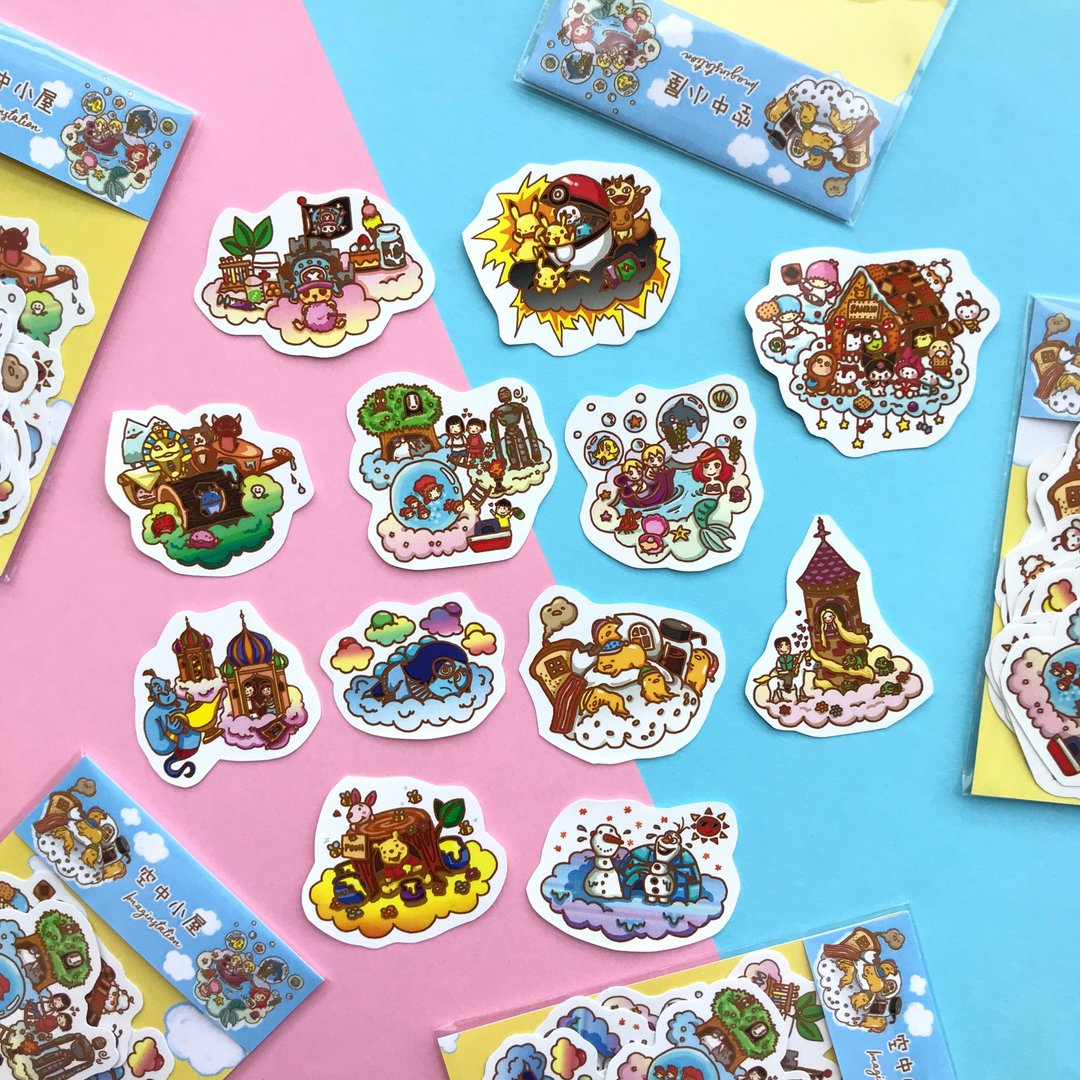 空中小屋 | 贴纸包 | - 贴纸 - 塑料 蓝色