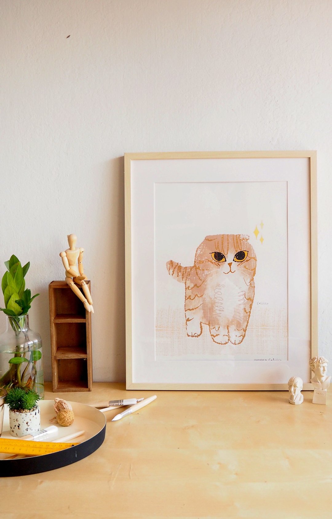 Poster My cat make friendly again - 海报/装饰画/版画 - 纸 粉红色