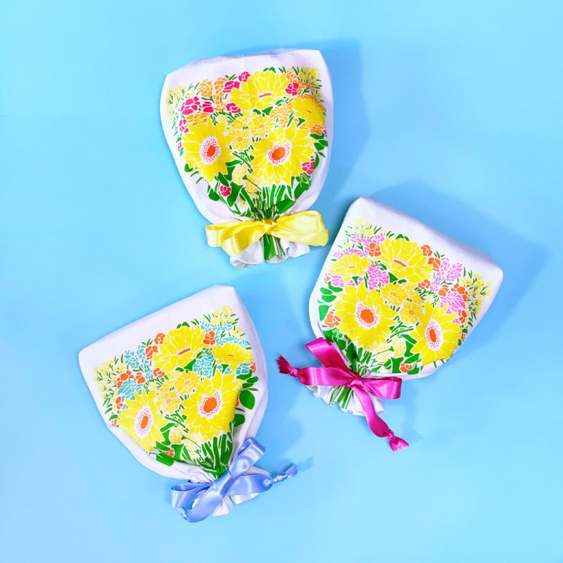 Sunflower pouch yellow - 化妆包/杂物包 - 棉．麻 黄色