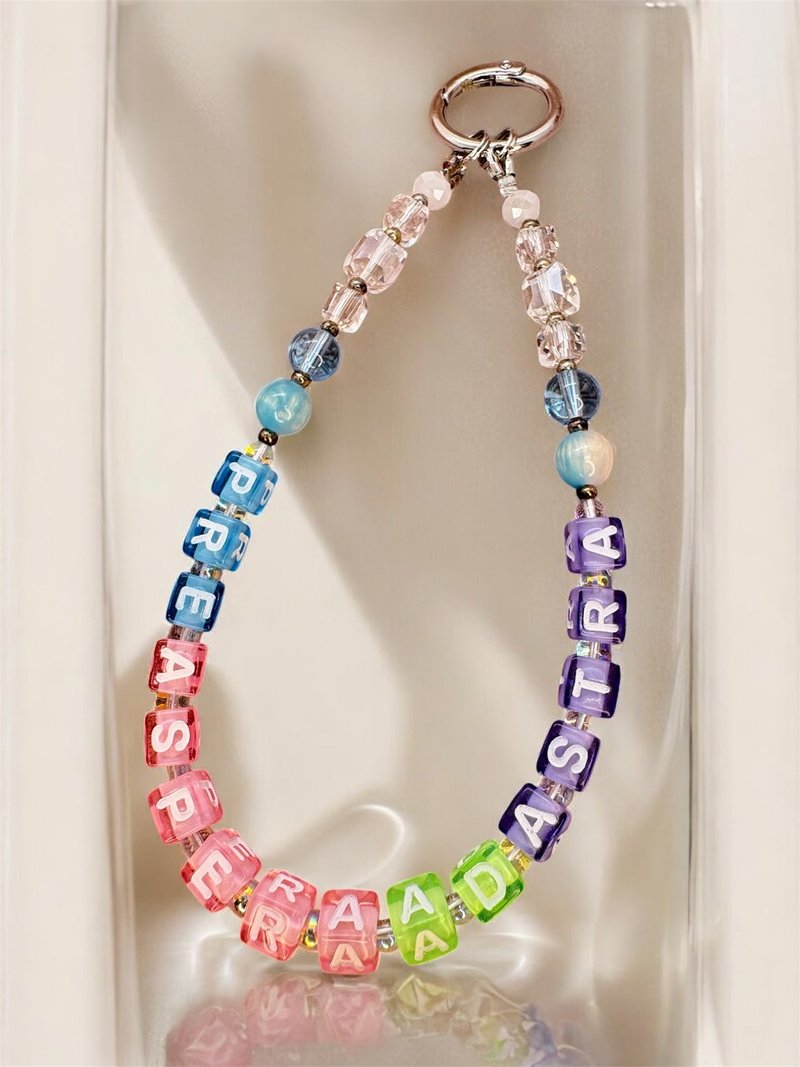 Rom828串珠手机链-Per aspera ad astra. 穿过逆境抵达繁星 - 挂绳/吊绳 - 其他材质 