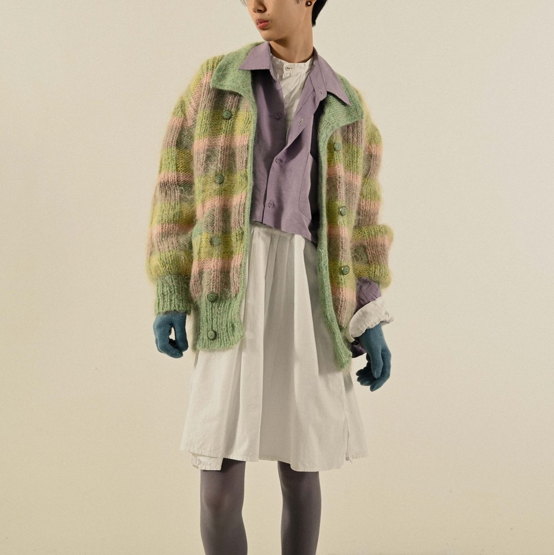 【NaSuBi Vintage】毛海编织宽松轮廓古着毛衣 - 女装针织衫/毛衣 - 其他人造纤维 