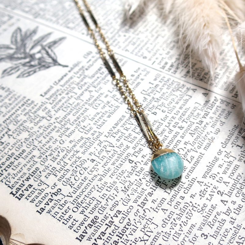 VIIART。海岸线。Vintage天然天河石古着银镀18K项链 限量发售 - 项链 - 宝石 蓝色