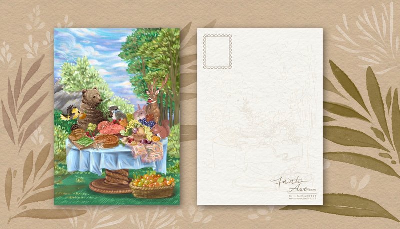 动物们的森活 明信片 - 卡片/明信片 - 纸 多色