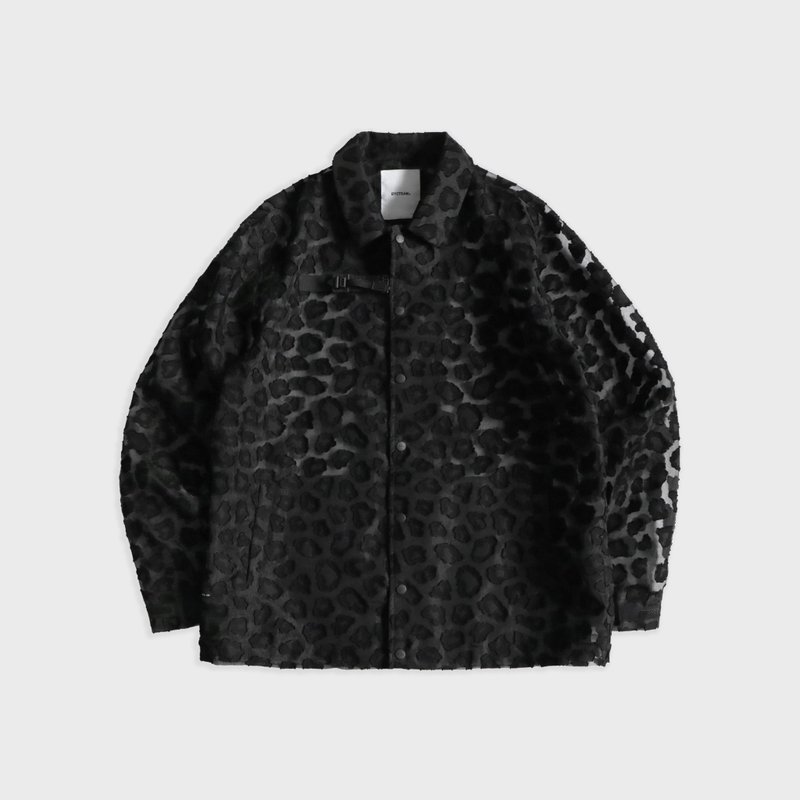 DYCTEAM - see-through leopard pattern jacket (black) - 男装外套 - 其他材质 黑色